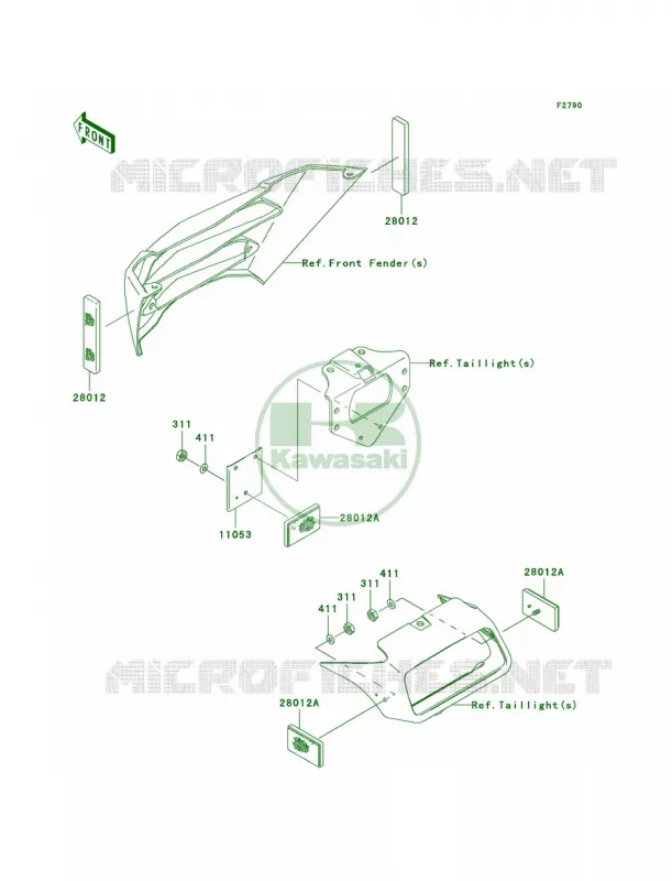ReflectorsCN Kawasaki QUAD 700 2004 KFX700 V Force  KSV700-B1