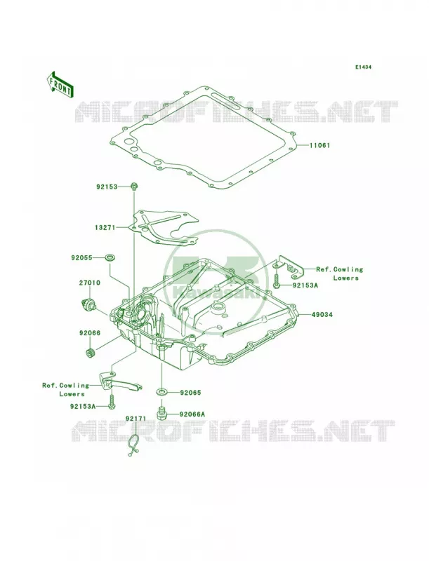 Oil Pan Kawasaki MOTOS 1400 2008 Concours 14  ZG1400B8F