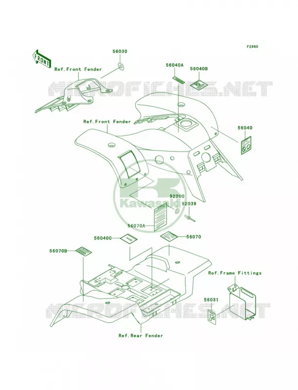 Labels Kawasaki QUAD 300 2003 Lakota Sport  KEF300-B3