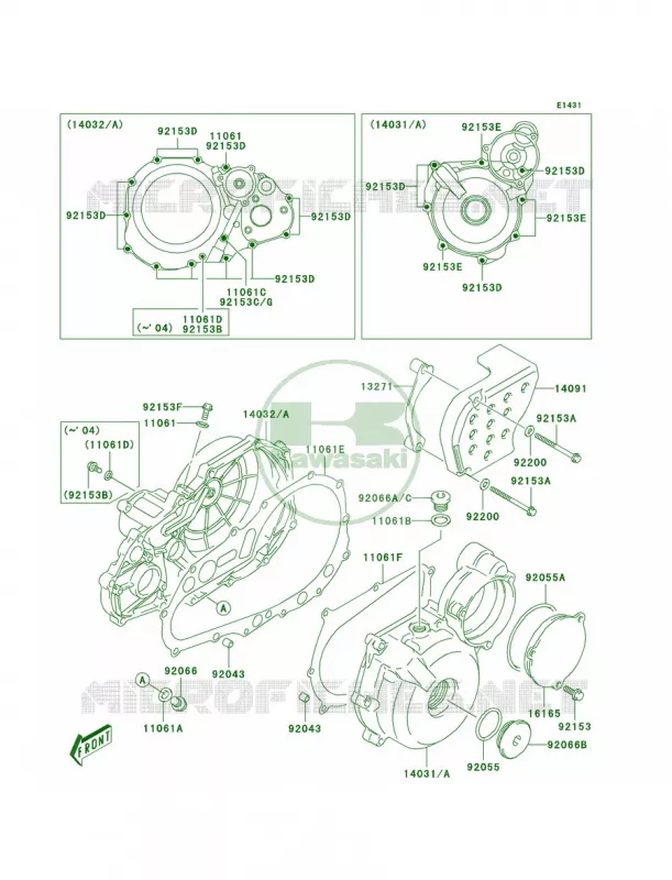 Engine Covers Kawasaki QUAD 400 2003 KFX400  KSF400-A1