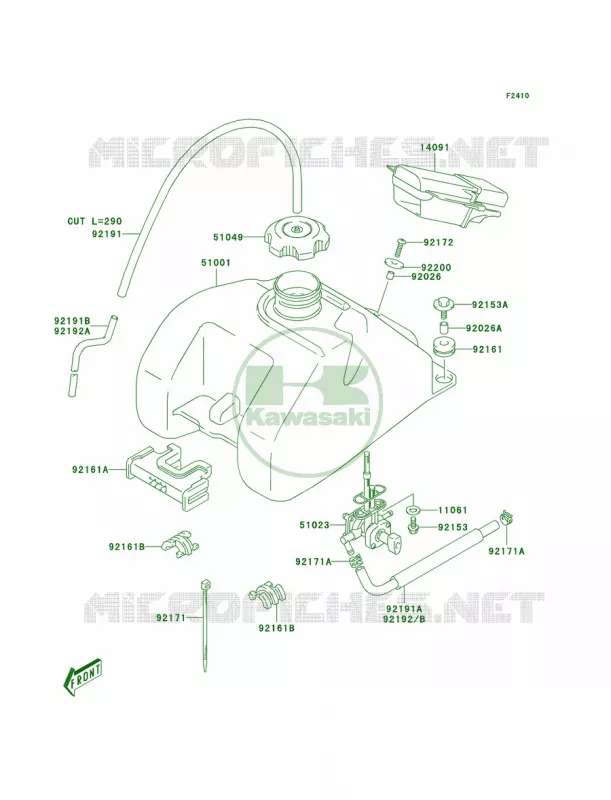Fuel Tank Kawasaki QUAD 400 2003 KFX400  KSF400-A1