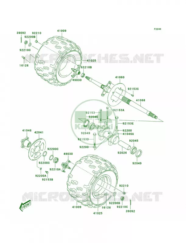 Rear HubA1 Kawasaki QUAD 400 2003 KFX400  KSF400-A1