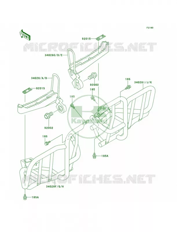 Footrests Kawasaki QUAD 250 2000 Mojave 250  KSF250-A14