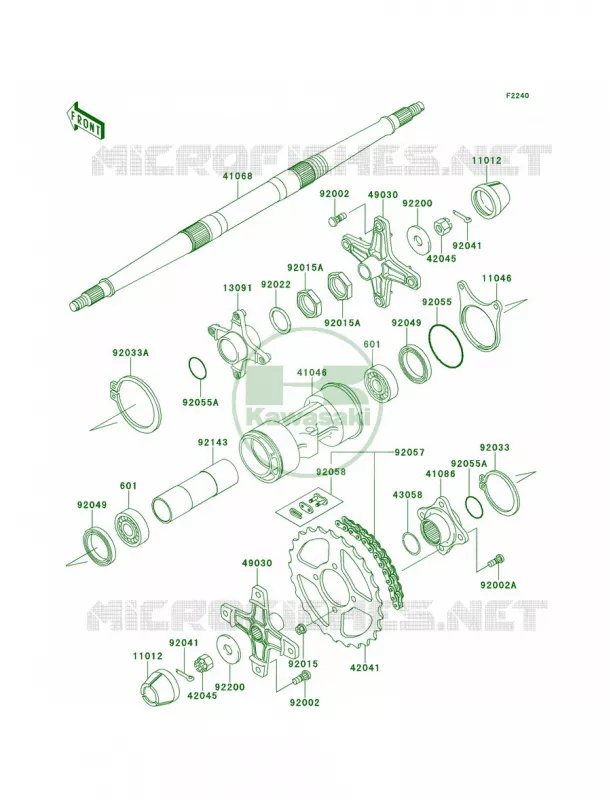 Rear Hub Kawasaki QUAD 250 2000 Mojave 250  KSF250-A14