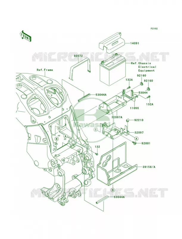 Battery Case Kawasaki MOTOS 1400 2008 Concours 14 ABS  ZG1400A8F