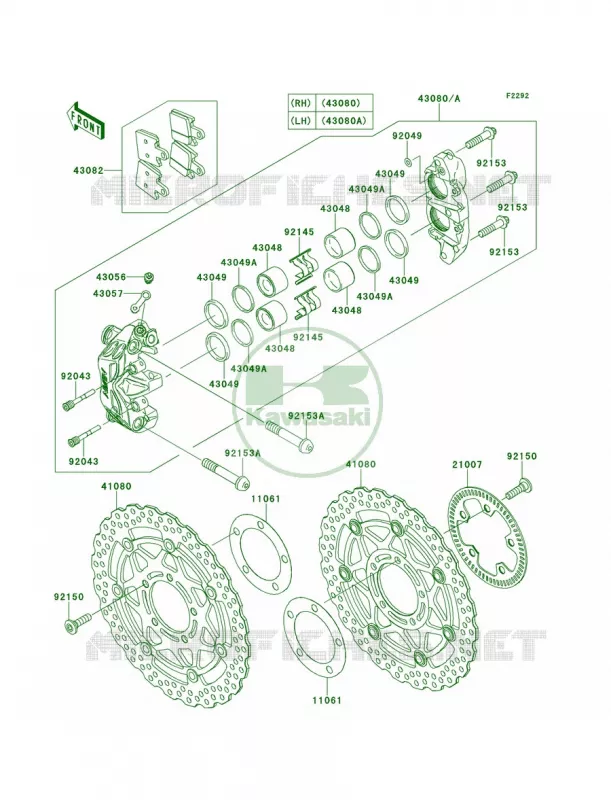 Front Brake Kawasaki MOTOS 1400 2008 Concours 14 ABS  ZG1400A8F