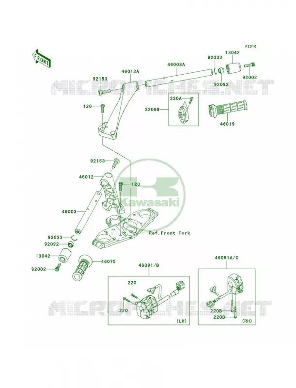 Handlebar Kawasaki MOTOS 1400 2008 Concours 14 ABS  ZG1400A8F