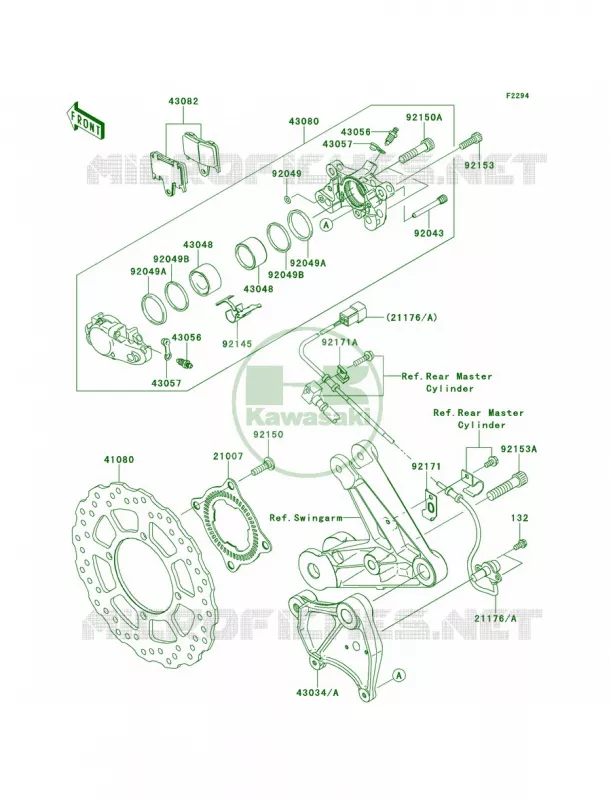 Rear Brake Kawasaki MOTOS 1400 2008 Concours 14 ABS  ZG1400A8F