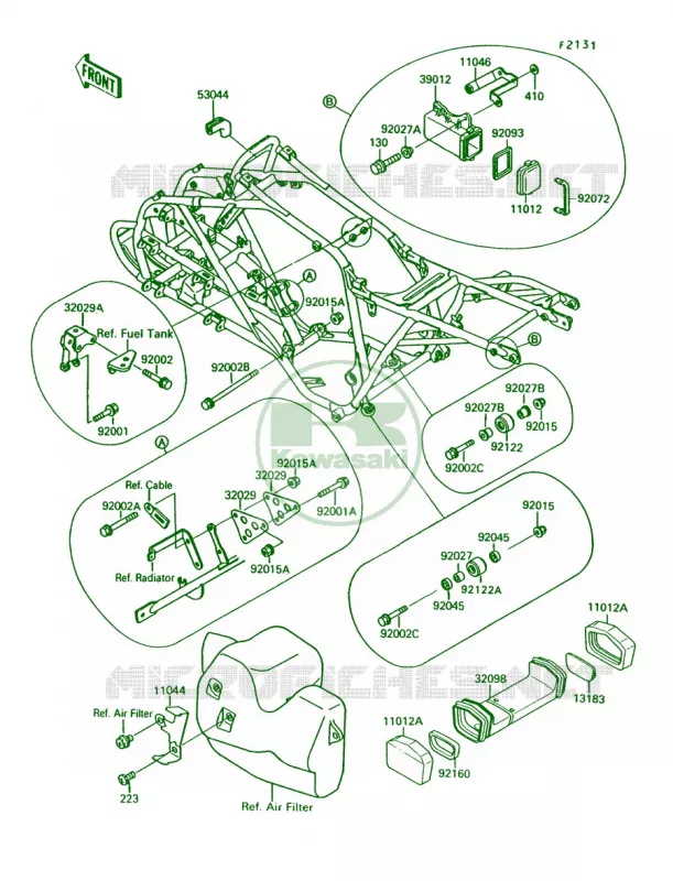 Frame Fitting Kawasaki QUAD 250 1992 Mojave 250  KSF250-A6