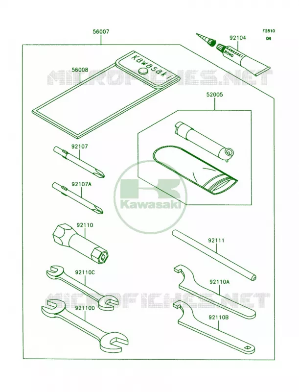 Tool Kawasaki QUAD 250 1992 Mojave 250  KSF250-A6