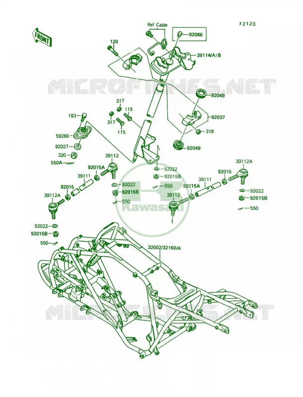 Frame Kawasaki QUAD 250 1990 Mojave 250  KSF250-A4