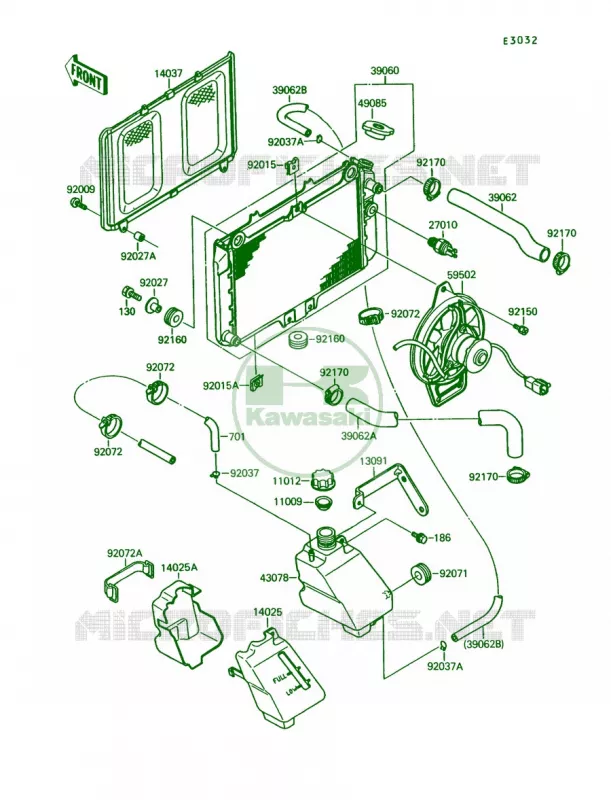 Radiator Kawasaki QUAD 250 1990 Mojave 250  KSF250-A4