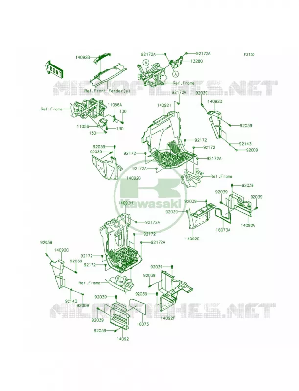 Frame FittingsFront Kawasaki MULE 800 2015 TERYX  KRF800BFF