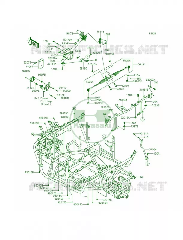 Frame Kawasaki MULE 800 2015 TERYX  KRF800BFF