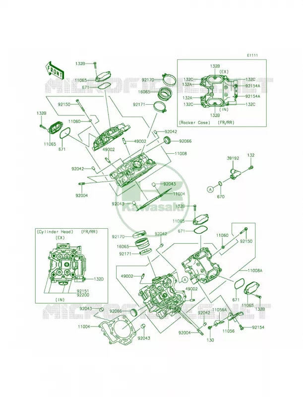 Cylinder Head Kawasaki MULE 800 2015 TERYX4 CAMO  KRT800DFF