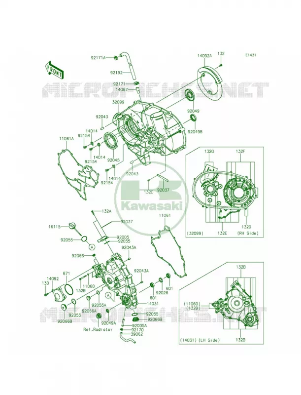 Engine Covers Kawasaki MULE 800 2015 TERYX4 CAMO  KRT800DFF