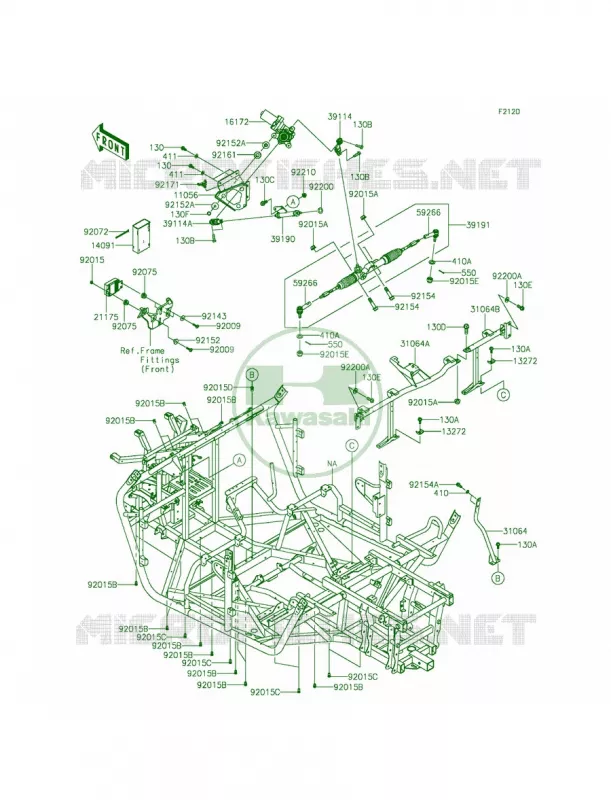 Frame Kawasaki MULE 800 2015 TERYX4 CAMO  KRT800DFF