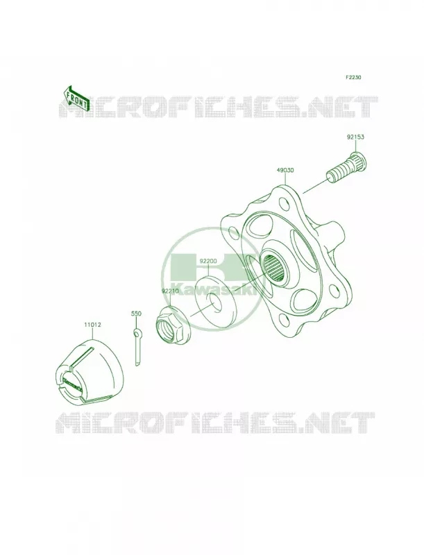 Front HubsBrakes Kawasaki MULE 800 2015 TERYX4 CAMO  KRT800DFF