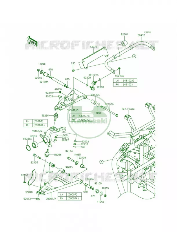 Front Suspension Kawasaki MULE 800 2015 TERYX4 CAMO  KRT800DFF