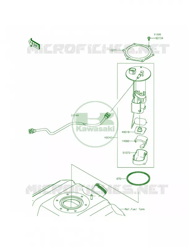 Fuel Pump Kawasaki MULE 800 2015 TERYX4 CAMO  KRT800DFF