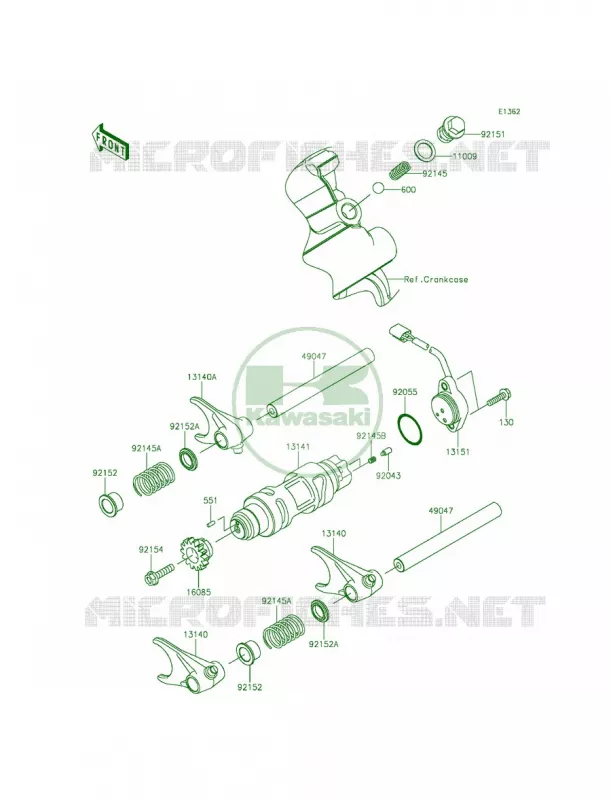 Gear Change DrumShift Forks Kawasaki MULE 800 2015 TERYX4 CAMO  KRT800DFF