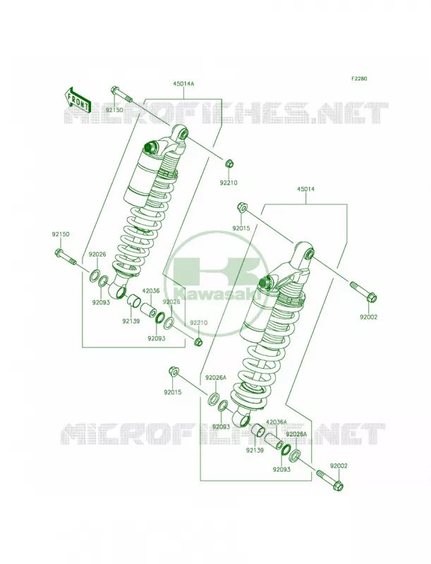 Shock Absorbers Kawasaki MULE 800 2015 TERYX4 CAMO  KRT800DFF