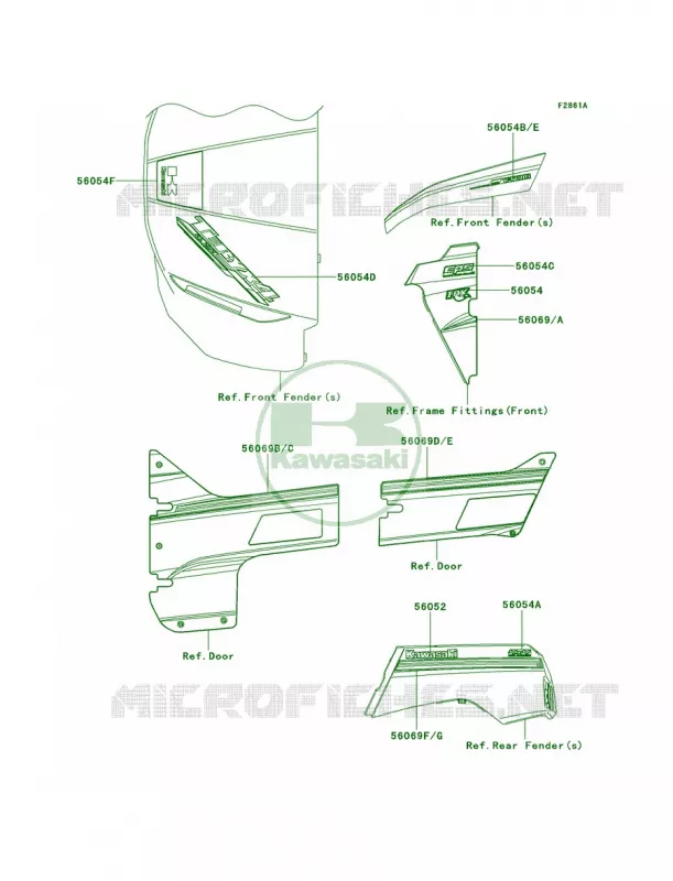 DecalsGreen Kawasaki MULE 800 2014 Teryx4 LE  KRT800CEF
