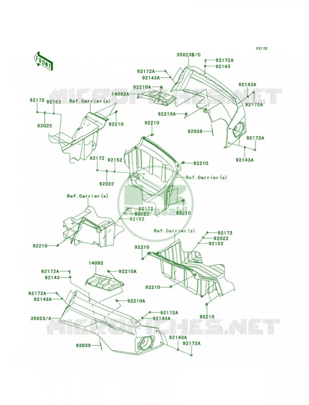 Rear Fenders Kawasaki MULE 800 2014 Teryx4 LE  KRT800CEF
