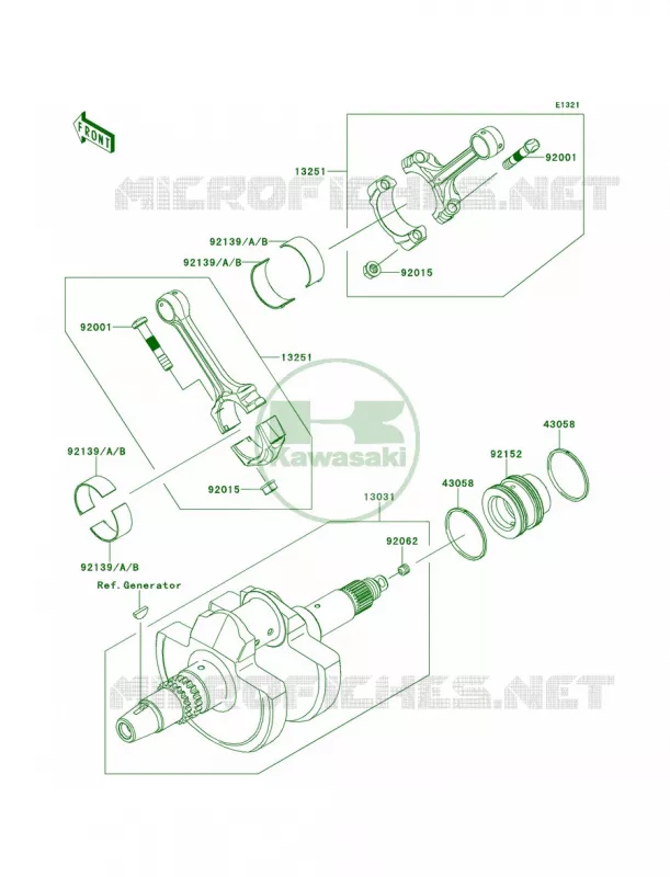 Crankshaft Kawasaki MULE 800 2014 Teryx4  KRT800BEF
