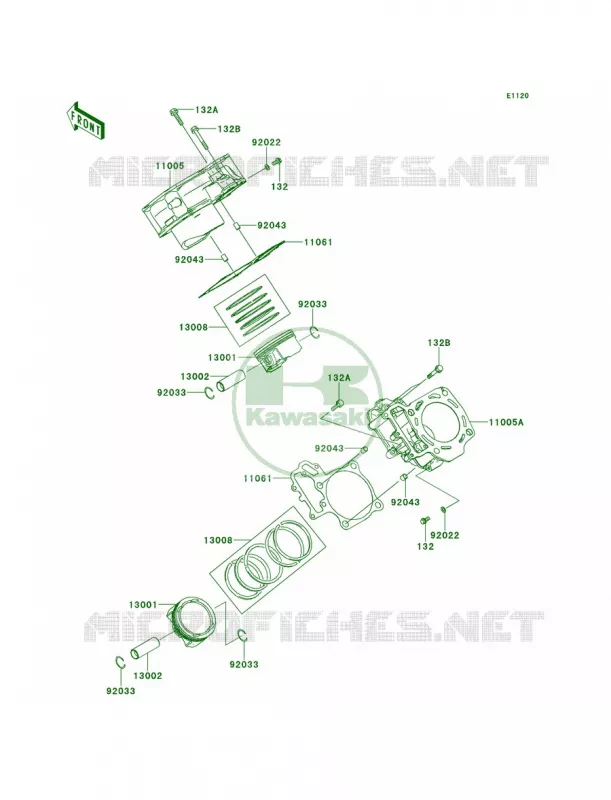 CylinderPistons Kawasaki MULE 800 2014 Teryx4  KRT800BEF
