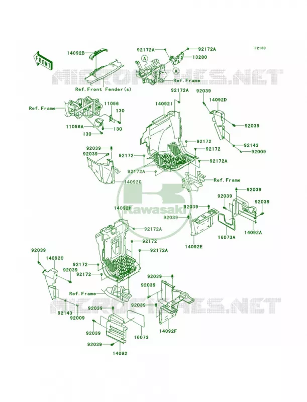 Frame FittingsFront Kawasaki MULE 800 2014 Teryx4  KRT800BEF