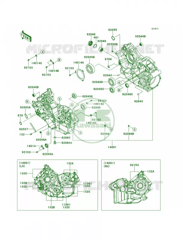 Crankcase Kawasaki MULE 800 2014 Teryx4 Camo  KRT800DEF