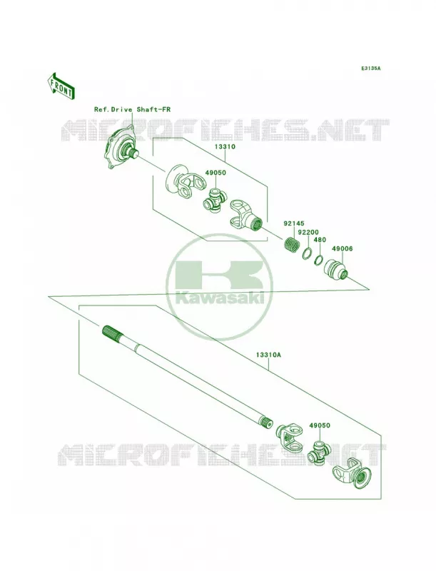 Drive ShaftJKBRTCD1 EB500048- Kawasaki MULE 800 2014 Teryx4 Camo  KRT800DEF