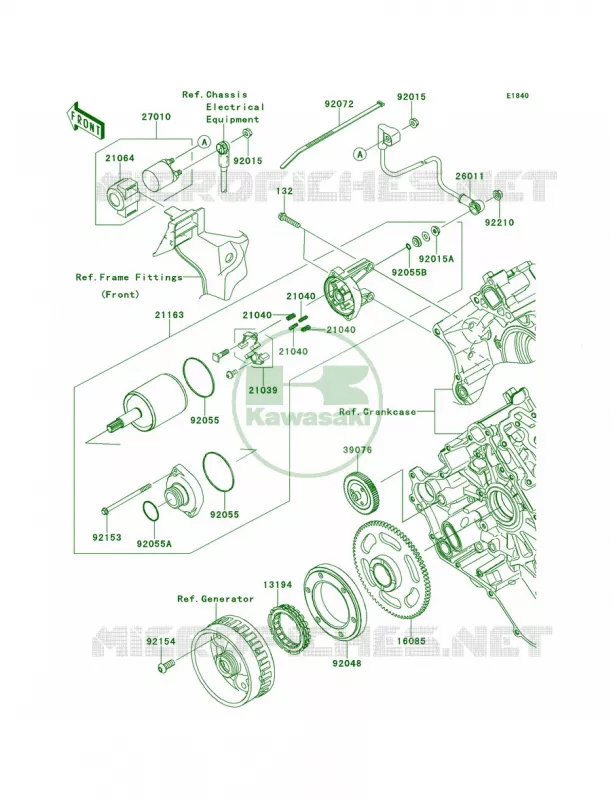 Starter Motor Kawasaki MULE 800 2014 Teryx4 Camo  KRT800DEF