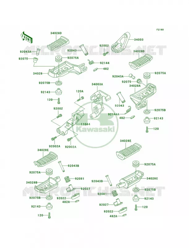 Footrests Kawasaki MOTOS 1000 2005 Concours  ZG1000-A20