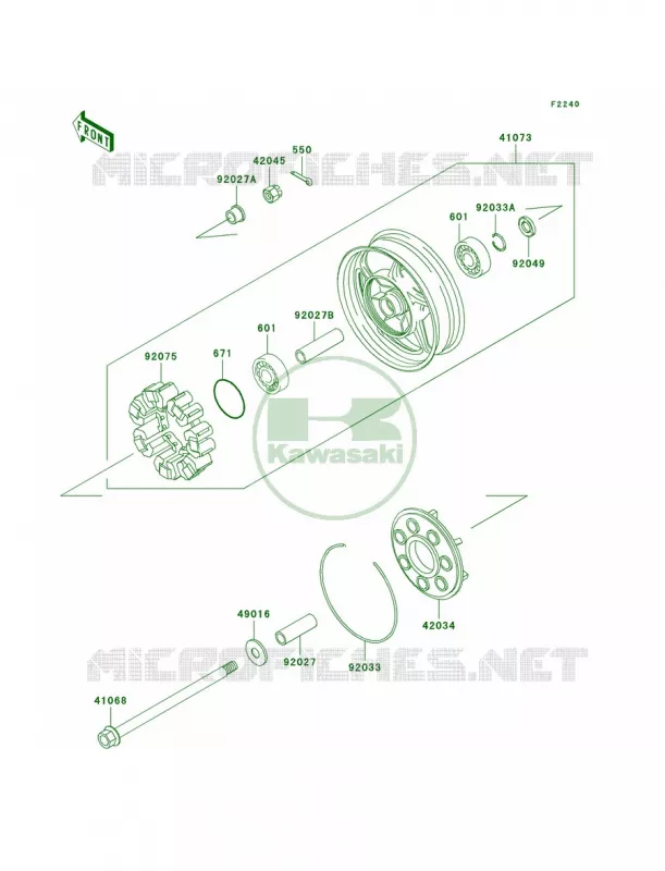 Rear WheelChain Kawasaki MOTOS 1000 2005 Concours  ZG1000-A20