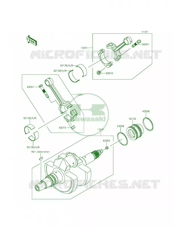 Crankshaft Kawasaki MULE 800 2014 Teryx  KRF800BEF