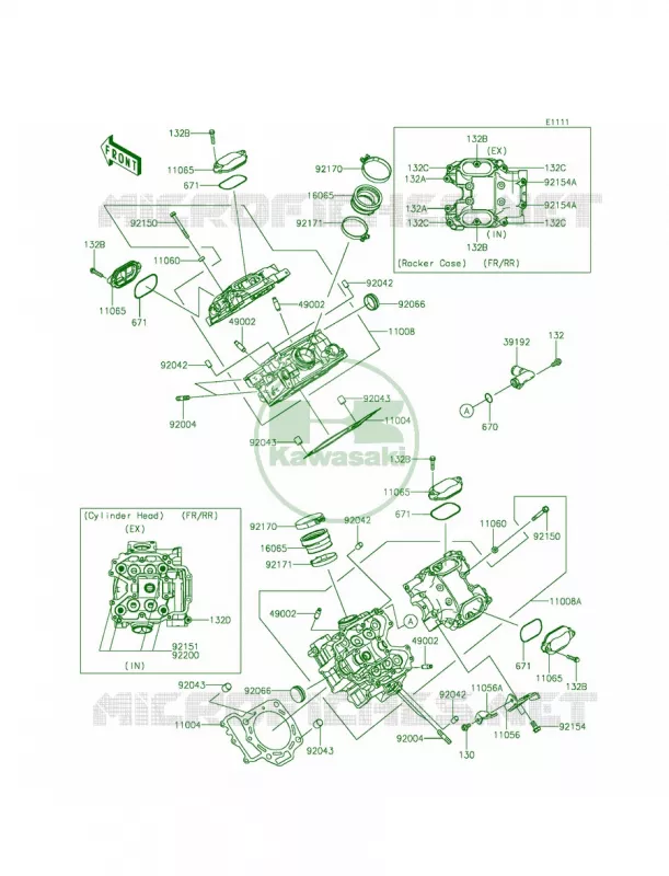 Cylinder Head Kawasaki MULE 800 2014 Teryx  KRF800BEF