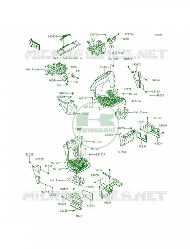 Frame FittingsFront Kawasaki MULE 800 2014 Teryx  KRF800BEF