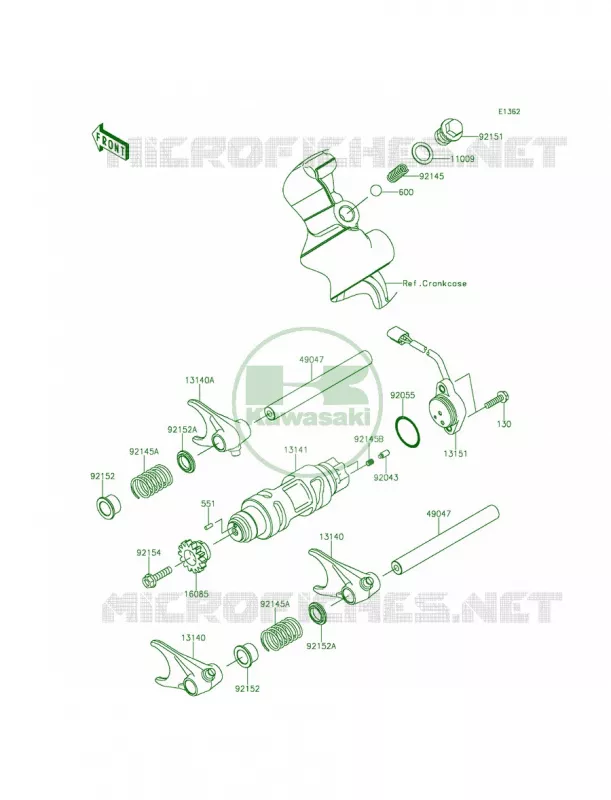 Gear Change DrumShift Forks Kawasaki MULE 800 2014 Teryx  KRF800BEF