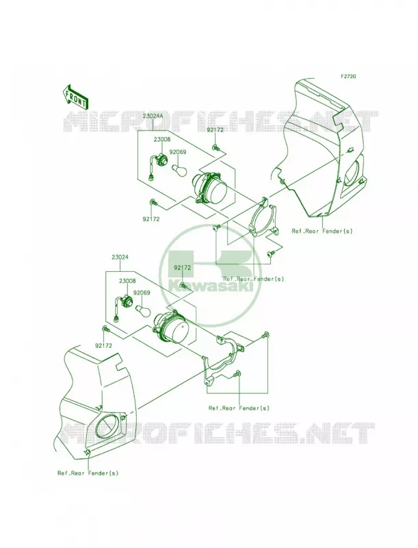 Taillights Kawasaki MULE 800 2014 Teryx  KRF800BEF