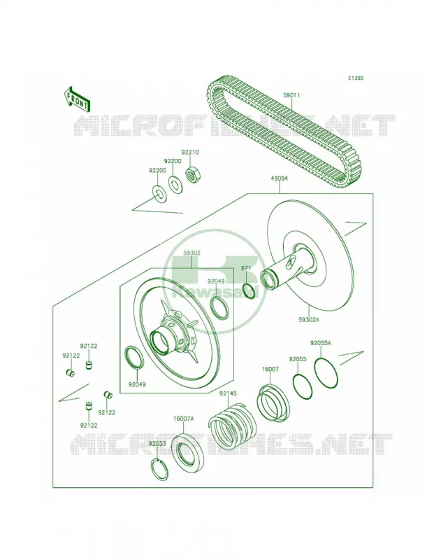 Driven ConverterDrive Belt Kawasaki MULE 800 2014 Teryx Camo  KRF800DEF