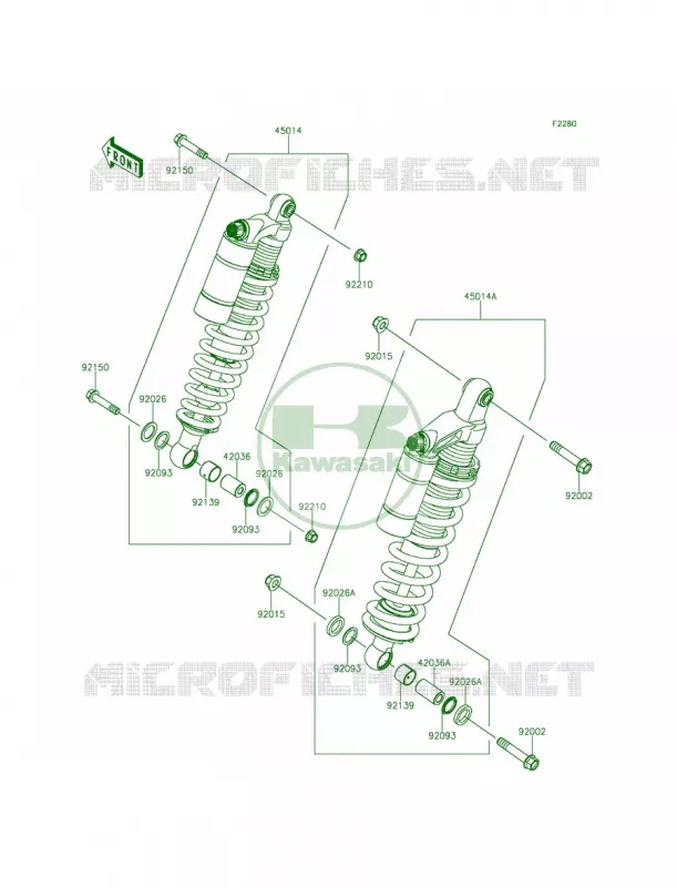 Shock Absorbers Kawasaki MULE 800 2014 Teryx Camo  KRF800DEF