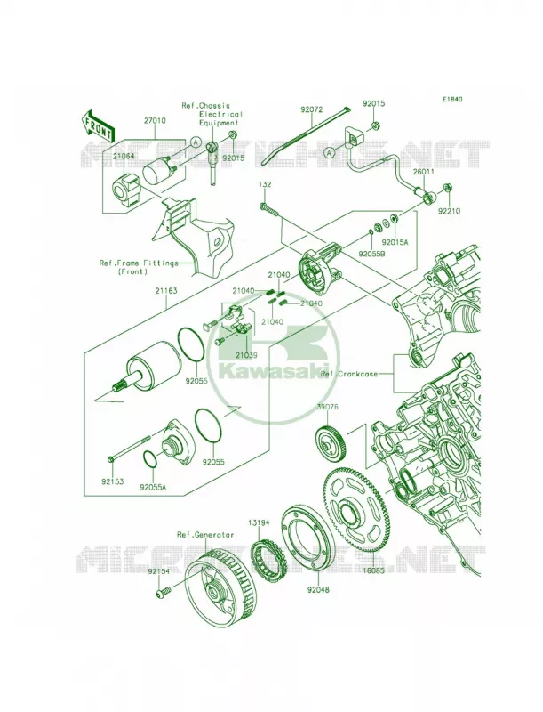 Starter Motor Kawasaki MULE 800 2014 Teryx Camo  KRF800DEF
