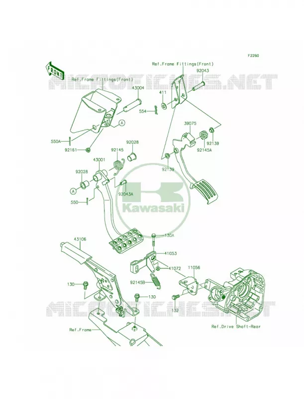 Brake PedalThrottle Lever Kawasaki MULE 800 2014 Teryx LE  KRF800CEF