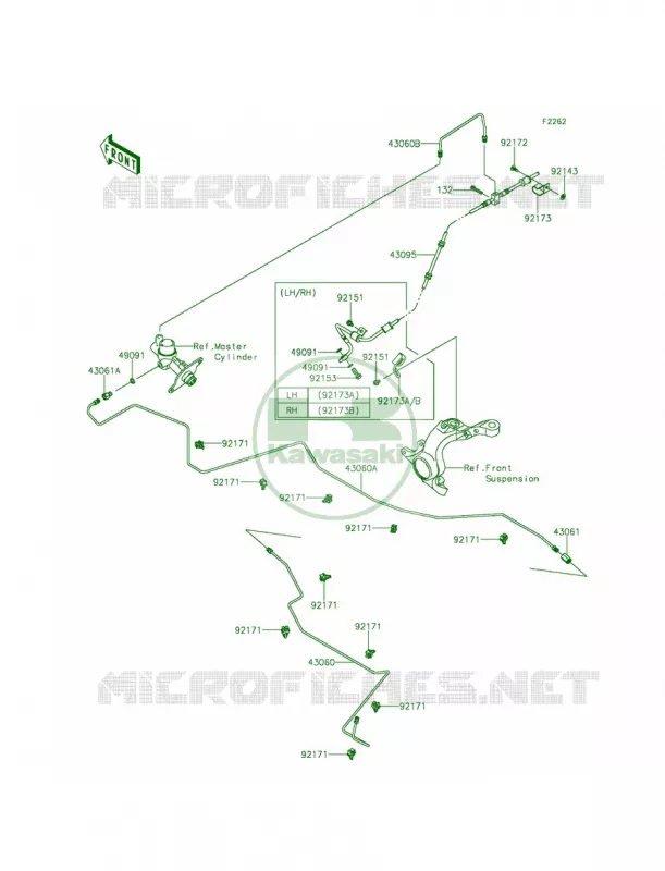 Brake Piping Kawasaki MULE 800 2014 Teryx LE  KRF800CEF