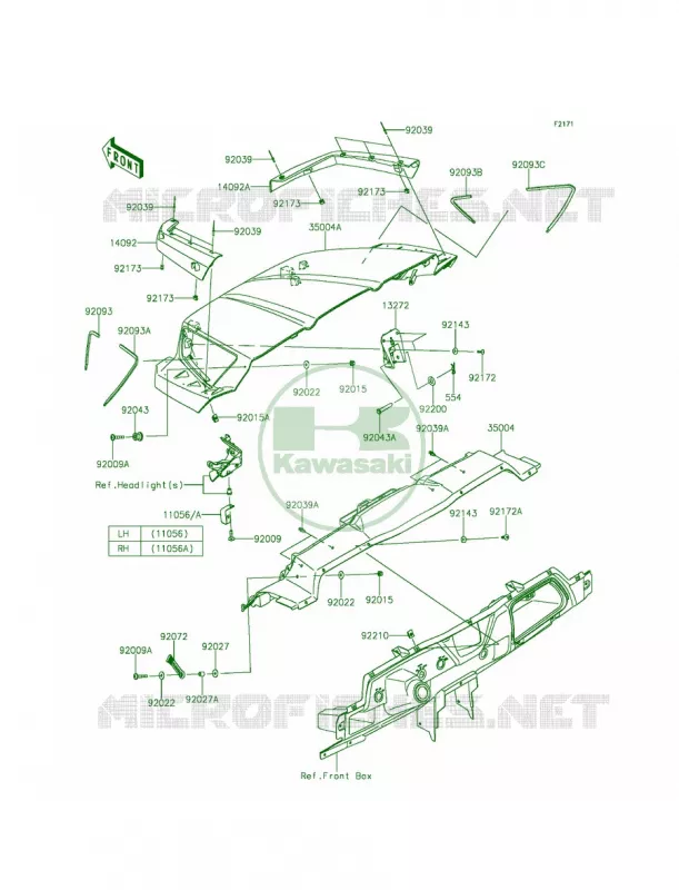 Front Fenders Kawasaki MULE 800 2014 Teryx LE  KRF800CEF