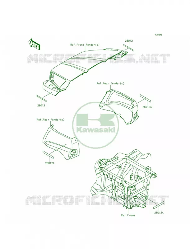 Reflectors Kawasaki MULE 800 2014 Teryx LE  KRF800CEF