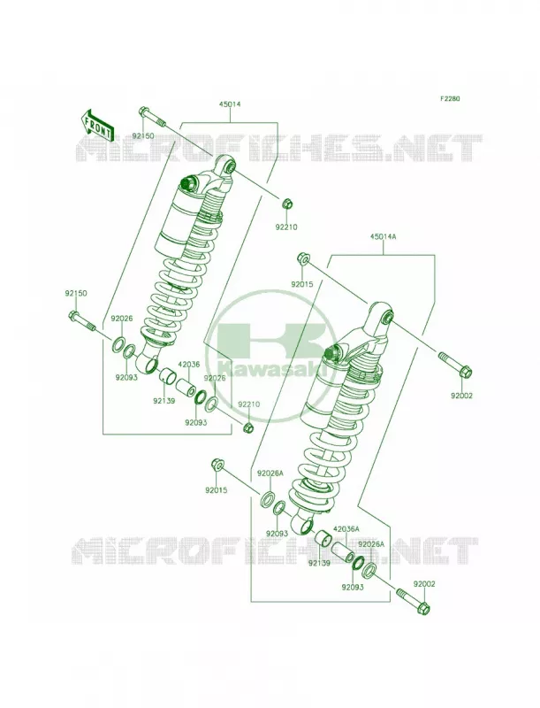 Shock Absorbers Kawasaki MULE 800 2014 Teryx LE  KRF800CEF