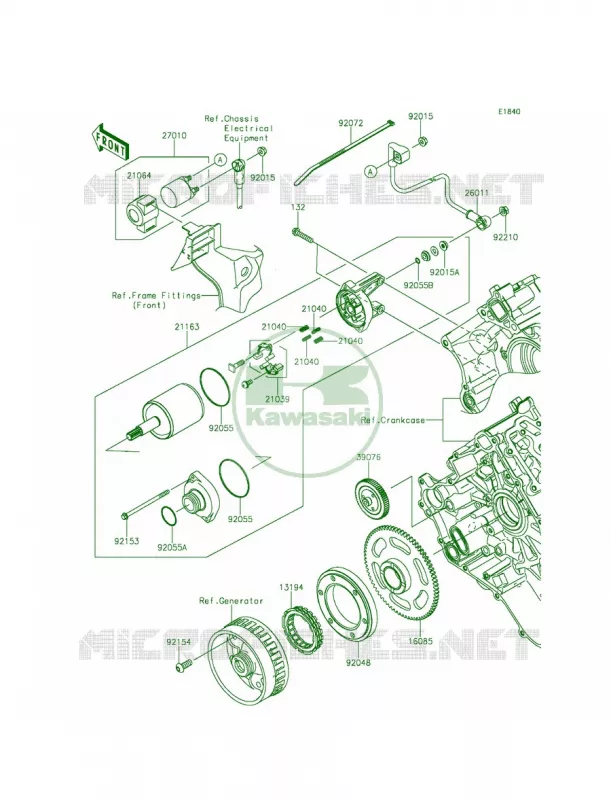 Starter Motor Kawasaki MULE 800 2014 Teryx LE  KRF800CEF